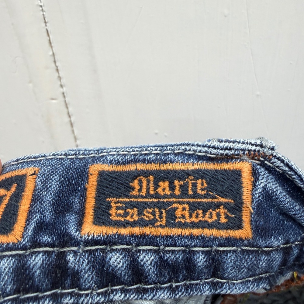Rock Revival Marie Easy Boot Jeans Women 27 Blue Distressed Flap Pocket - Picture 7 of 8